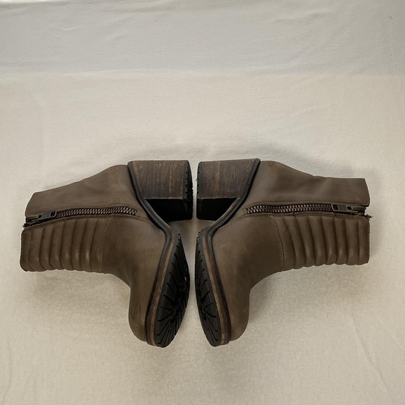 Harley-Davidson Boots Womens 9 Brown Leather Ankle Moto Chunky Heel Double Zip - Picture 9 of 16